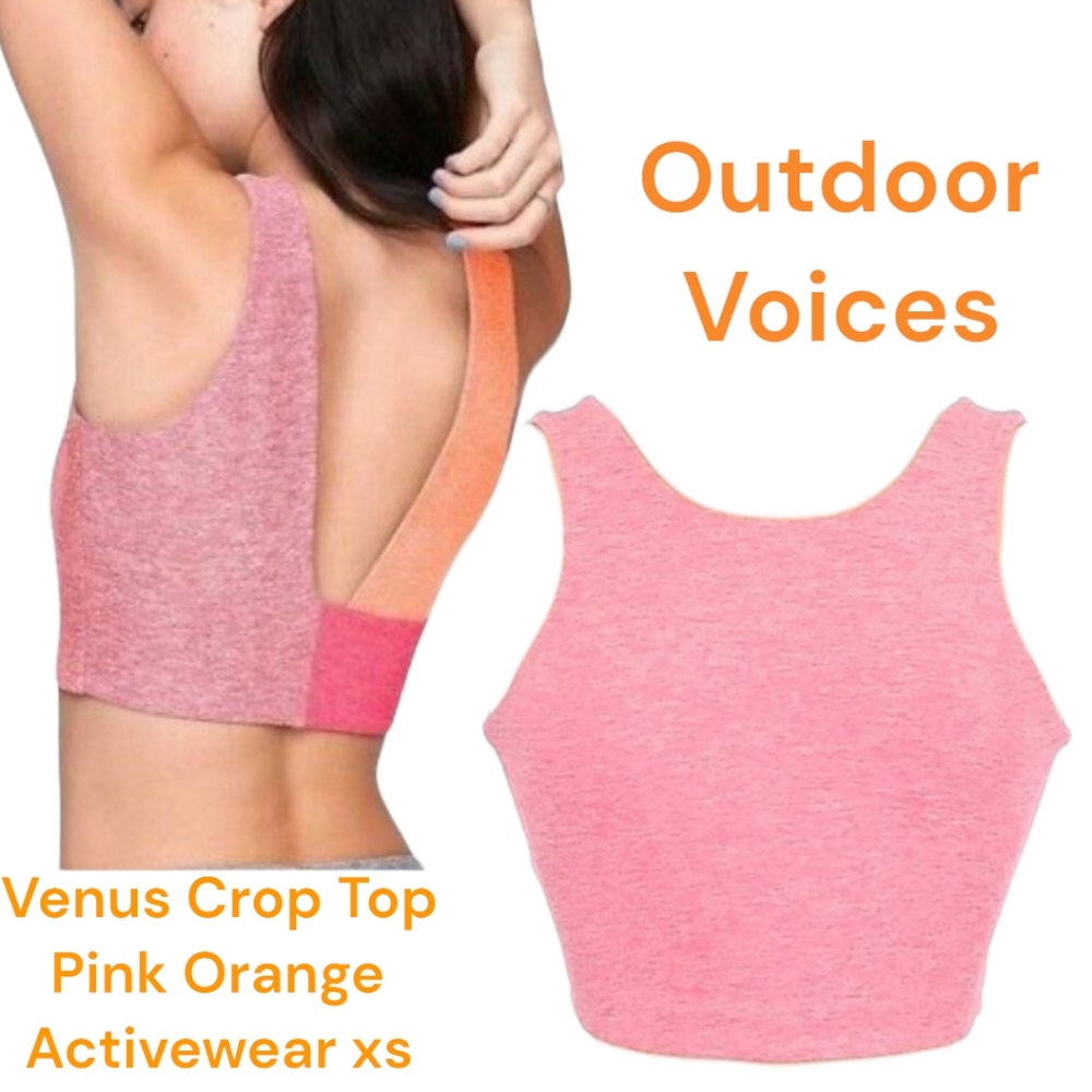 Outdoor Voices Top Venus Crop Top Pink Orange sports crop top bra women's xs